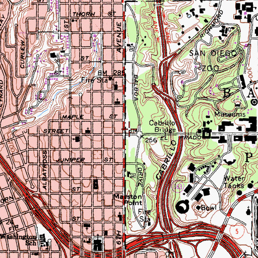 Topographic Map of Sefton Plaza, CA
