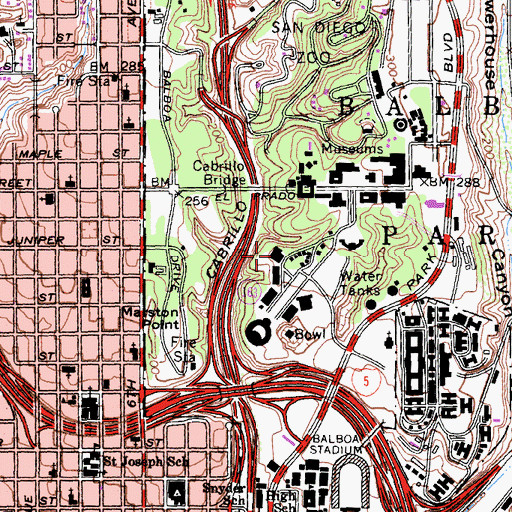 Topographic Map of United Nations Building, CA