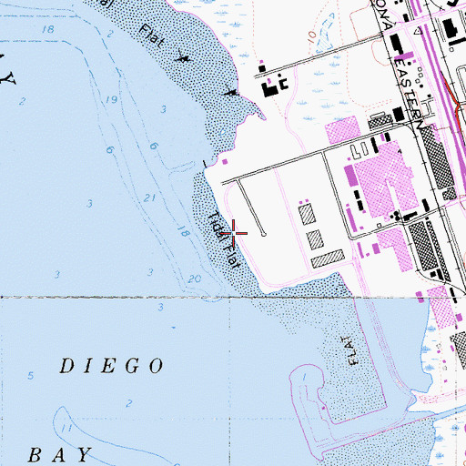 Topographic Map of Bayside Park, CA