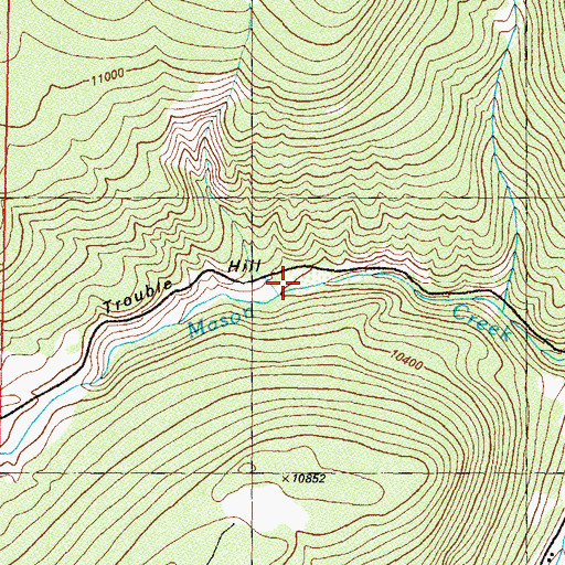 Topographic Map of Trouble Hill, CO