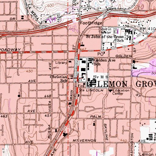 Topographic Map of Firemens Park, CA