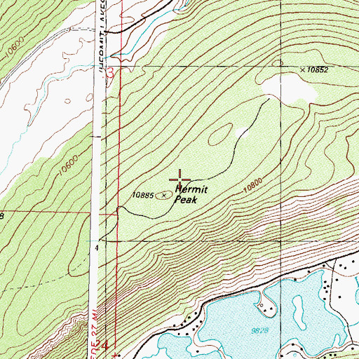 Topographic Map of Hermit Peak, CO