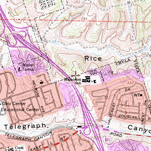 Topographic Map of Halecrest Park, CA