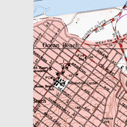 Topographic Map of Holy Trinity Episcopal Church, CA