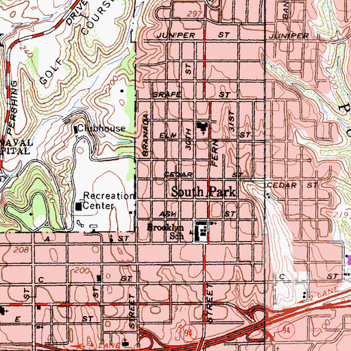 Topographic Map of Kingdom Hall of Jehovahs Witnesses, CA