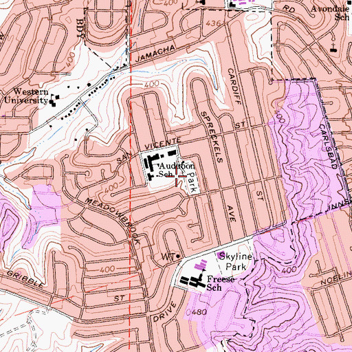 Topographic Map of Lomita Park, CA