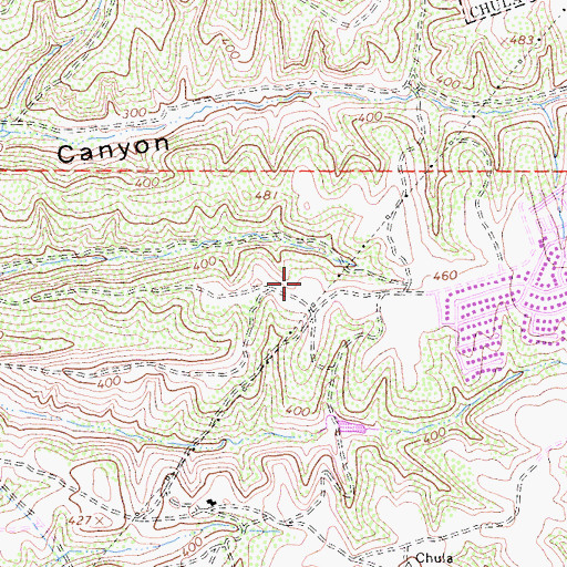 Topographic Map of Rancho del Rey Shopping Center, CA