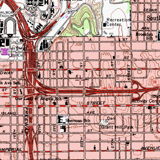 Topographic Map of Second Church, CA