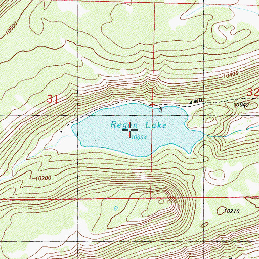 Topographic Map of Regan Lake, CO