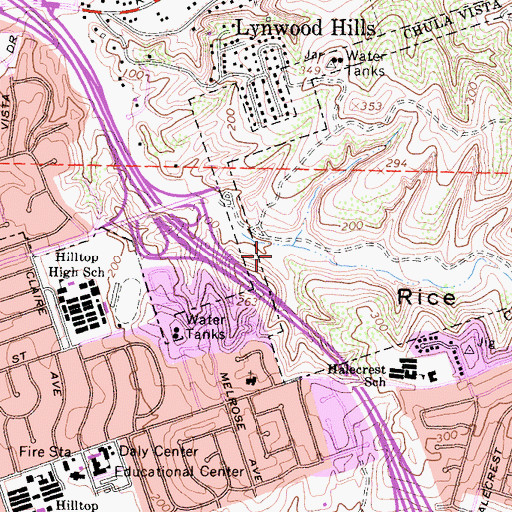 Topographic Map of Terra Nova Plaza Shopping Center, CA
