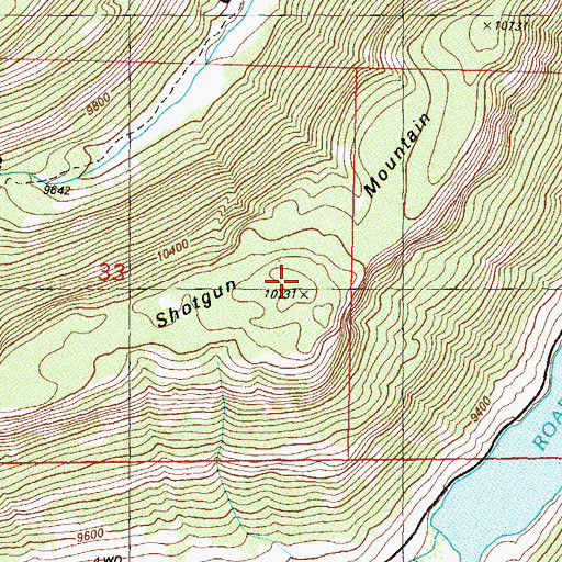 Topographic Map of Shotgun Mountain, CO