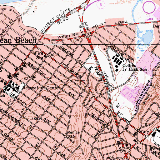 Topographic Map of Words of Life Christian Center, CA