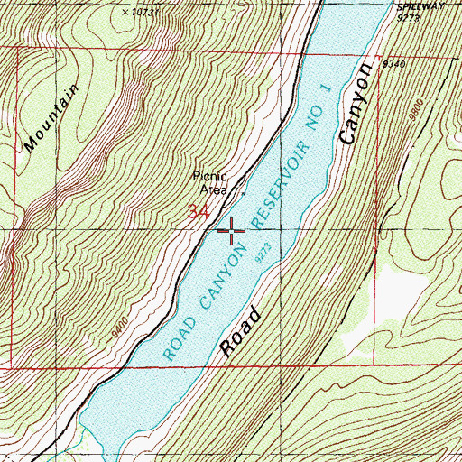 Topographic Map of Road Canyon Reservoir Number 1, CO