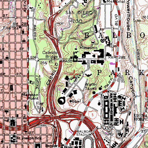 Topographic Map of Hall of Nations, CA