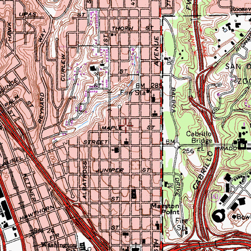 Topographic Map of Kaiser Permanente Hospital, CA