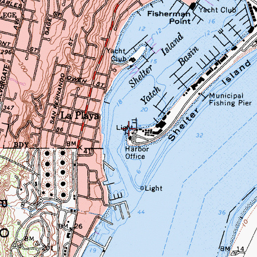 Topographic Map of Kona Kai Club, CA