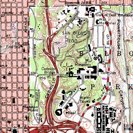 Topographic Map of Lowell Davies Theater, CA