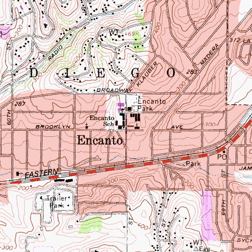 Topographic Map of Apostolic Faith Garden of Prayer Church, CA