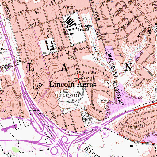 Topographic Map of Lincoln Acres County Park, CA