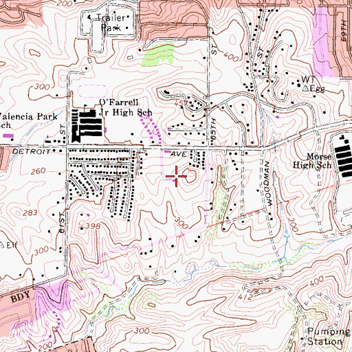 Topographic Map of Martin Luther King Junior Memorial Park, CA