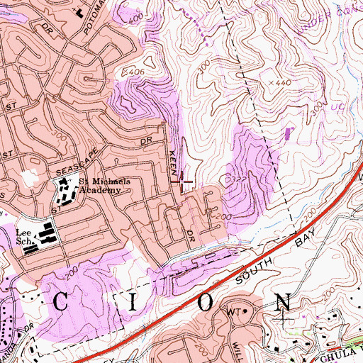 Topographic Map of Penn Elementary School, CA