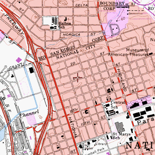Topographic Map of Shelltown, CA