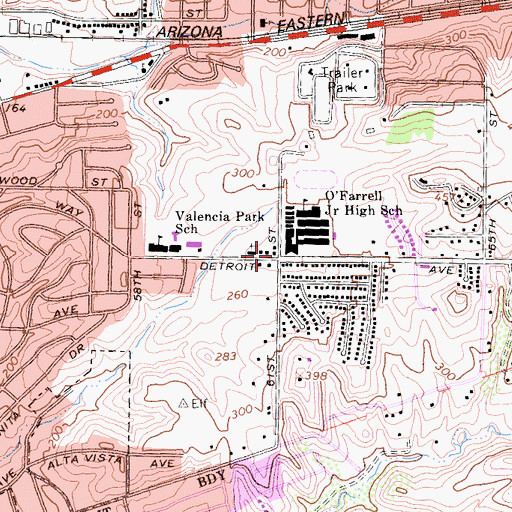 Topographic Map of South Encantato, CA