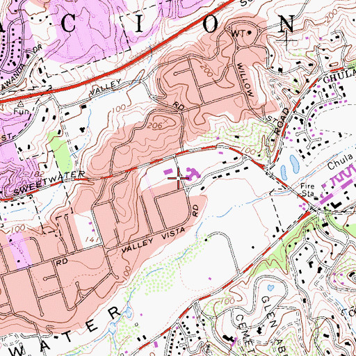 Topographic Map of Valley Vista Elementary School, CA