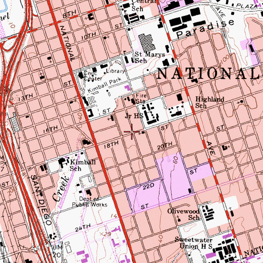 Topographic Map of Church of Christ, CA