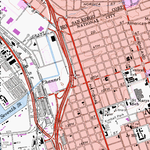 Topographic Map of Elwyn Sanitarium (historical), CA
