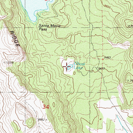 Topographic Map of Ghost Lake, CO