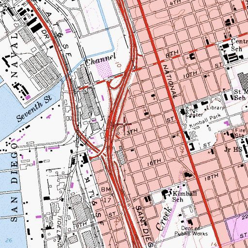Topographic Map of First Christian Church (historical), CA