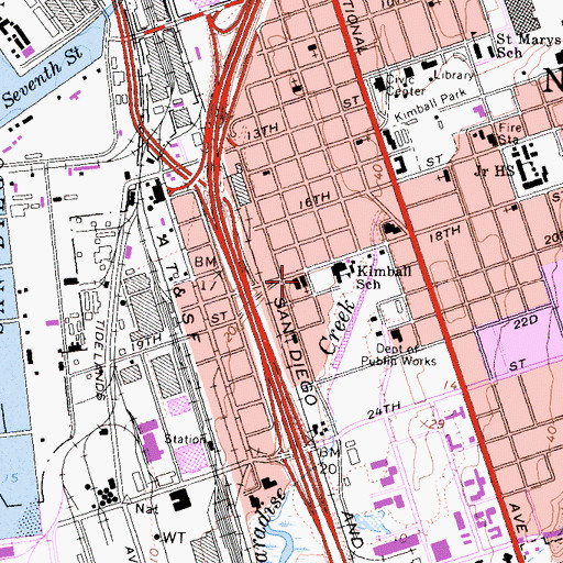 Topographic Map of Saint Anthonys Roman Catholic Church, CA