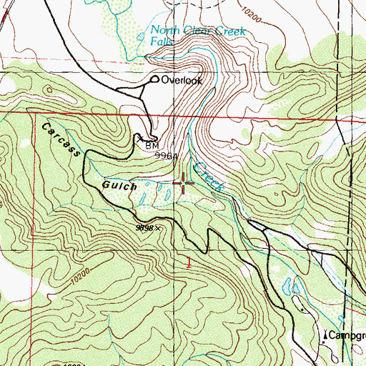 Topographic Map of Carcass Gulch, CO