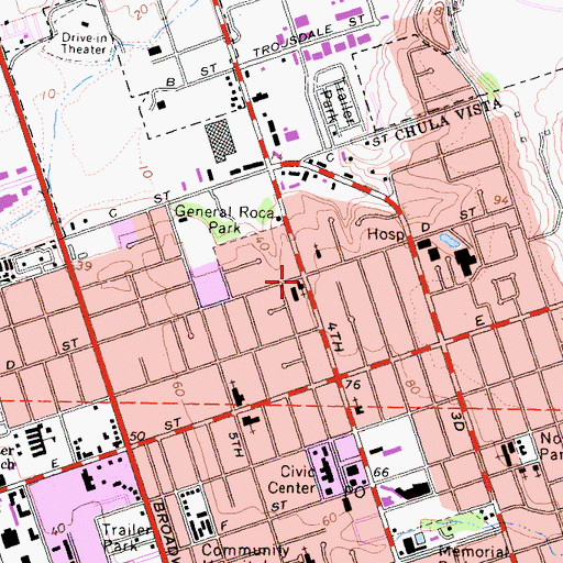 Topographic Map of Seventh Day Adventist Church, CA