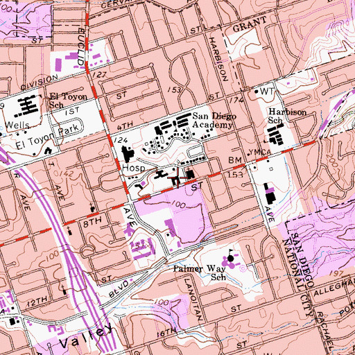 Topographic Map of Seventh Day Adventist Church of Paradise, CA