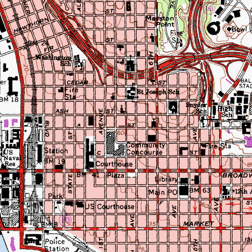 Topographic Map of Church of Scientology, CA
