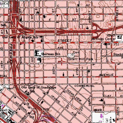 Topographic Map of Kingdom Hall of Jehovahs Witnesses, CA