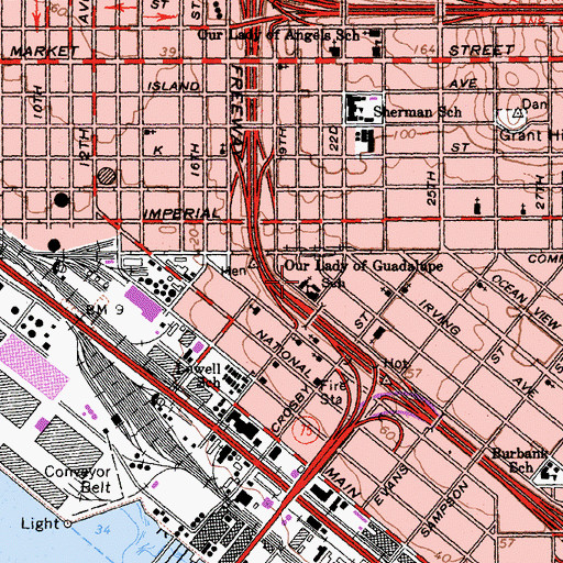 Topographic Map of Our Lady of Guadalupe Church, CA