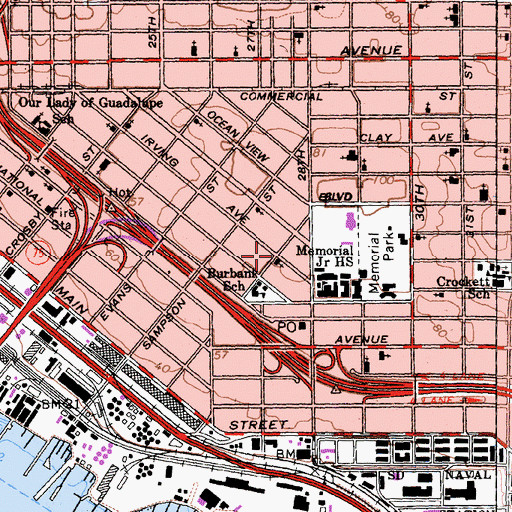 Topographic Map of Saint Annes Catholic Church, CA