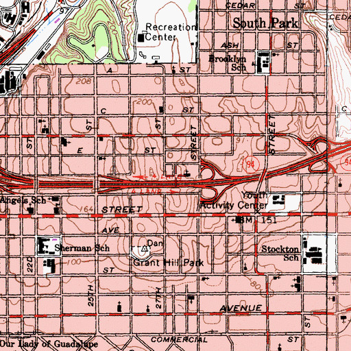 Topographic Map of Saint Francis Catholic Church, CA