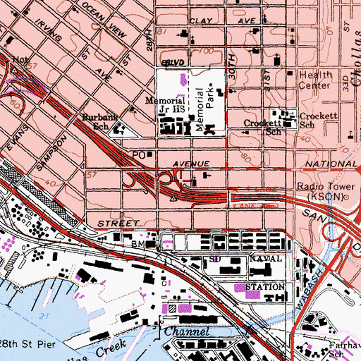 Topographic Map of Springhill Missionary Baptist Church, CA