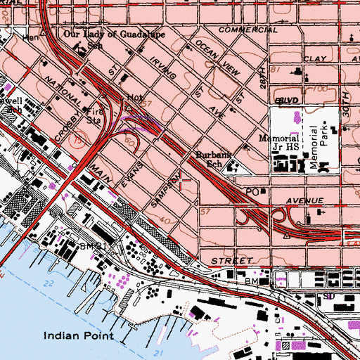 Topographic Map of Temple of Christ Church, CA