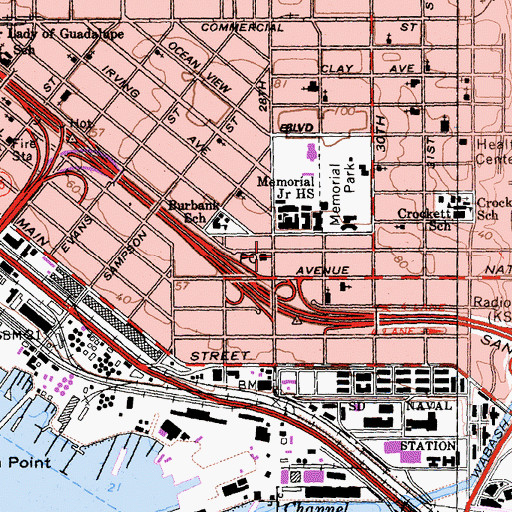 Topographic Map of Victory Baptist Church, CA