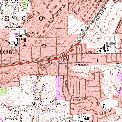 Topographic Map of Church of Christ, CA