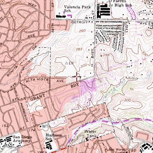 Topographic Map of Church of Christ, CA