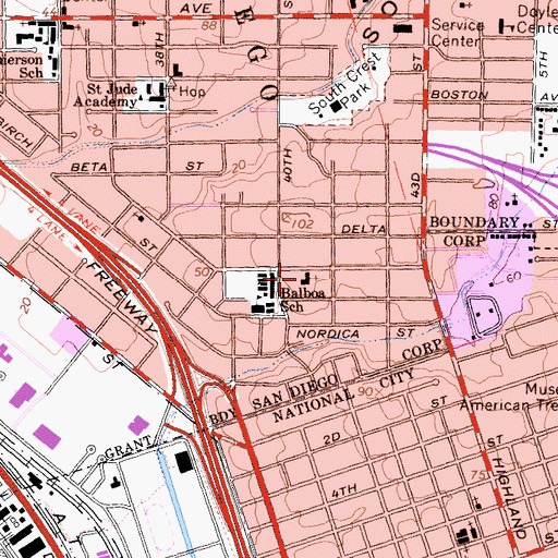 Topographic Map of Church of God of Prophecy, CA