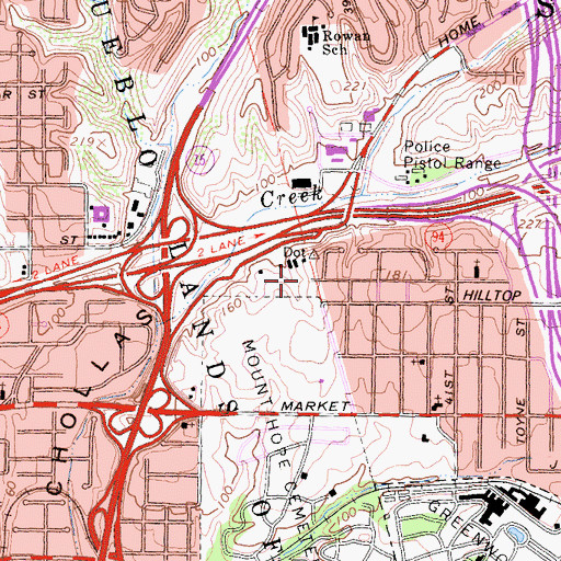 Topographic Map of Dennis V Allen Park, CA
