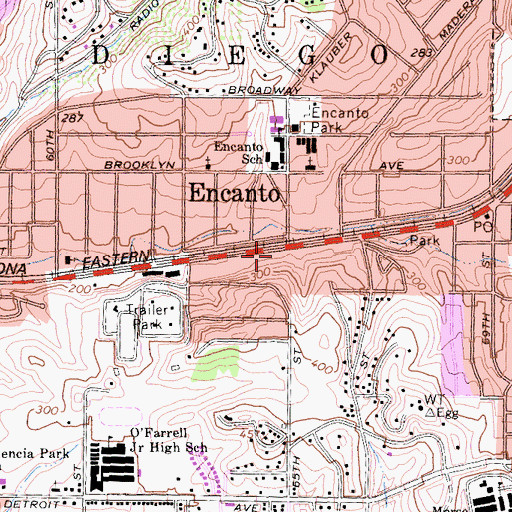 Topographic Map of Helping Hand Church of God, CA