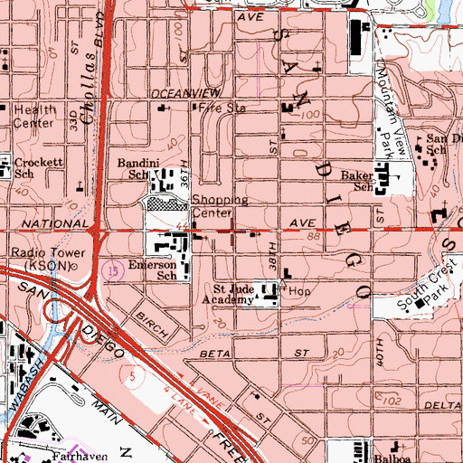 Topographic Map of House of Refuge Church, CA